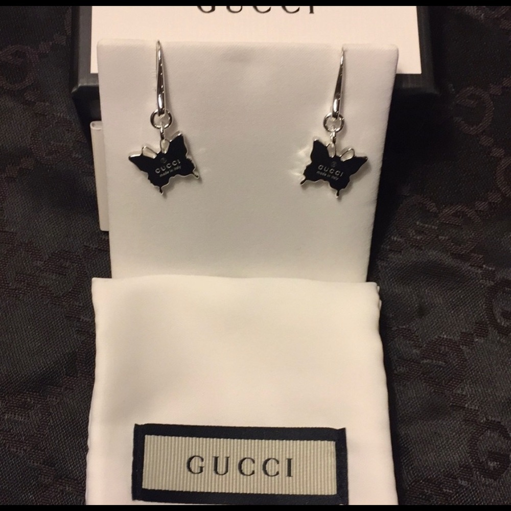 Authentic GUCCI trademark butterfly earrings